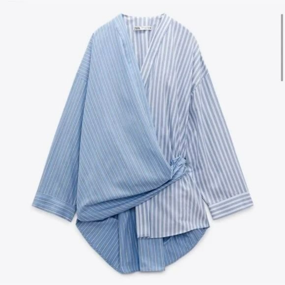 ZARA POPLIN WRAP SHIRT - Picture 6 of 10